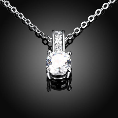 Image of Swarovski Crystal 18K White Gold Plated Diamond Simulated Necklace - mamyfull