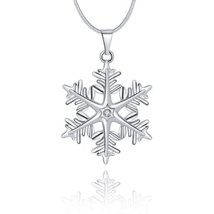 Snowflake Necklace in 18K White Gold Plated - mamyfull