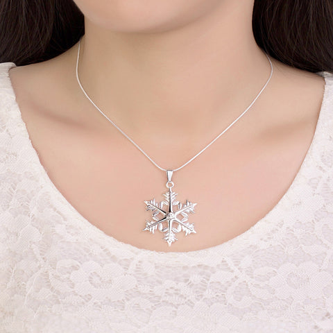 Image of Snowflake Necklace in 18K White Gold Plated - mamyfull