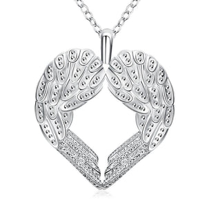 Wings of an Angel Necklace in 18K White Gold Plated - mamyfull