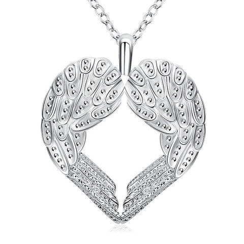 Image of Wings of an Angel Necklace in 18K White Gold Plated - mamyfull