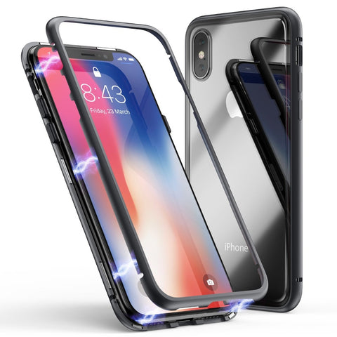 Image of Magnetic case phone cases for iPhone X 6 6S 7 8 Plus Anti-Scratch Tempered Glass Back Cover - mamyfull