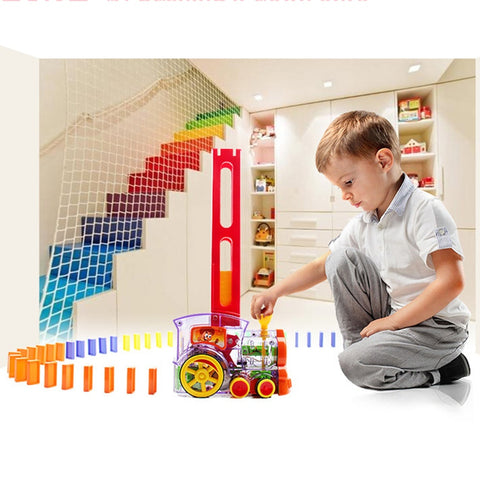 Image of AUTOMATIC DOMINO BRICK LAYING TOY TRAIN - mamyfull