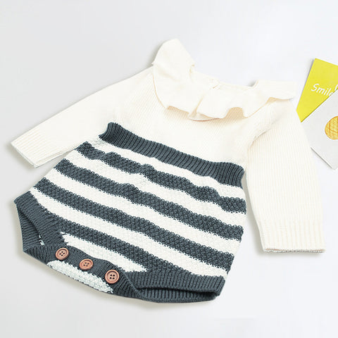 Image of Newborn Infant Baby Boy Girl Weave Romper Knitted Jumpsuit Outfits Clothes - mamyfull