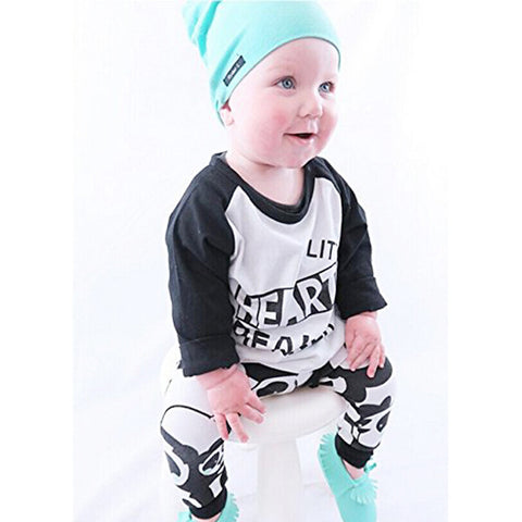 Image of Toddler Infant Baby Boy Girl Panda Blouse Tops+Pants 2PCS Outfits Clothes Set - mamyfull