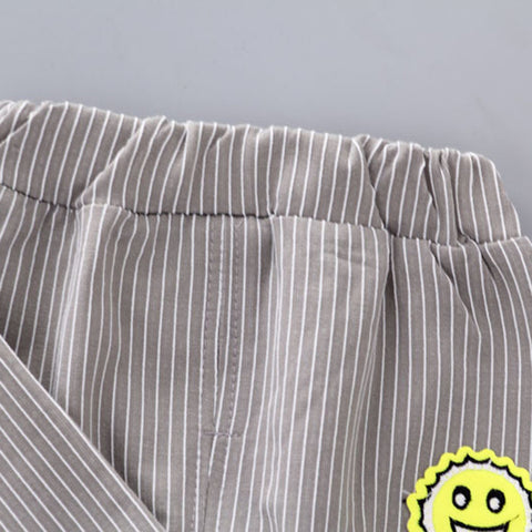 Image of Autumn Baby Boys Girls Clothes Infant Baby Clothing Sets For Newborn Smile Pocket print Long Sleeve Striped Tops+Pants 2pcs - mamyfull