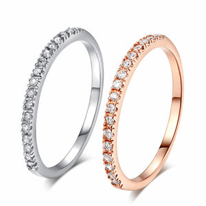 Classical CZ Wedding Ring Rose Gold Color Austrian Crystals - mamyfull