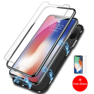 Magnetic Adsorption Flip Phone Case for iPhone Xs Max XR , iphone x 6 6s 7 8 plus - mamyfull