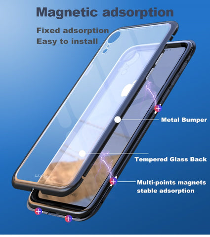 Image of Magnetic Adsorption Flip Phone Case for iPhone Xs Max XR , iphone x 6 6s 7 8 plus - mamyfull