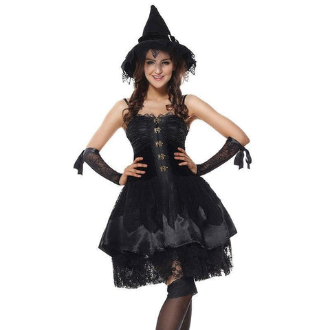 Image of Black witch dress for Halloween - mamyfull