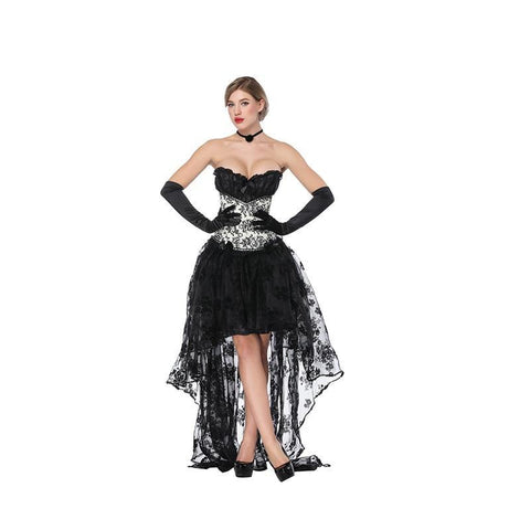 Image of Women's suit for halloween with corset and shirt - mamyfull