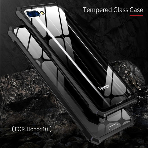 Image of Huawei Honor 10 Case Protective Cell Phone Case For Honor10 with Transparent Back Tempered Glass - mamyfull